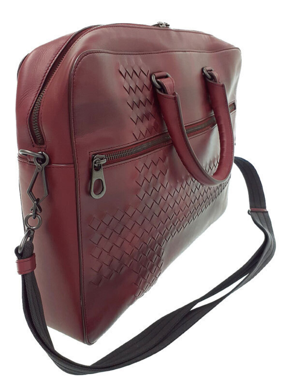 Bottega Veneta Business Briefcase Intrecciato Bag Black
